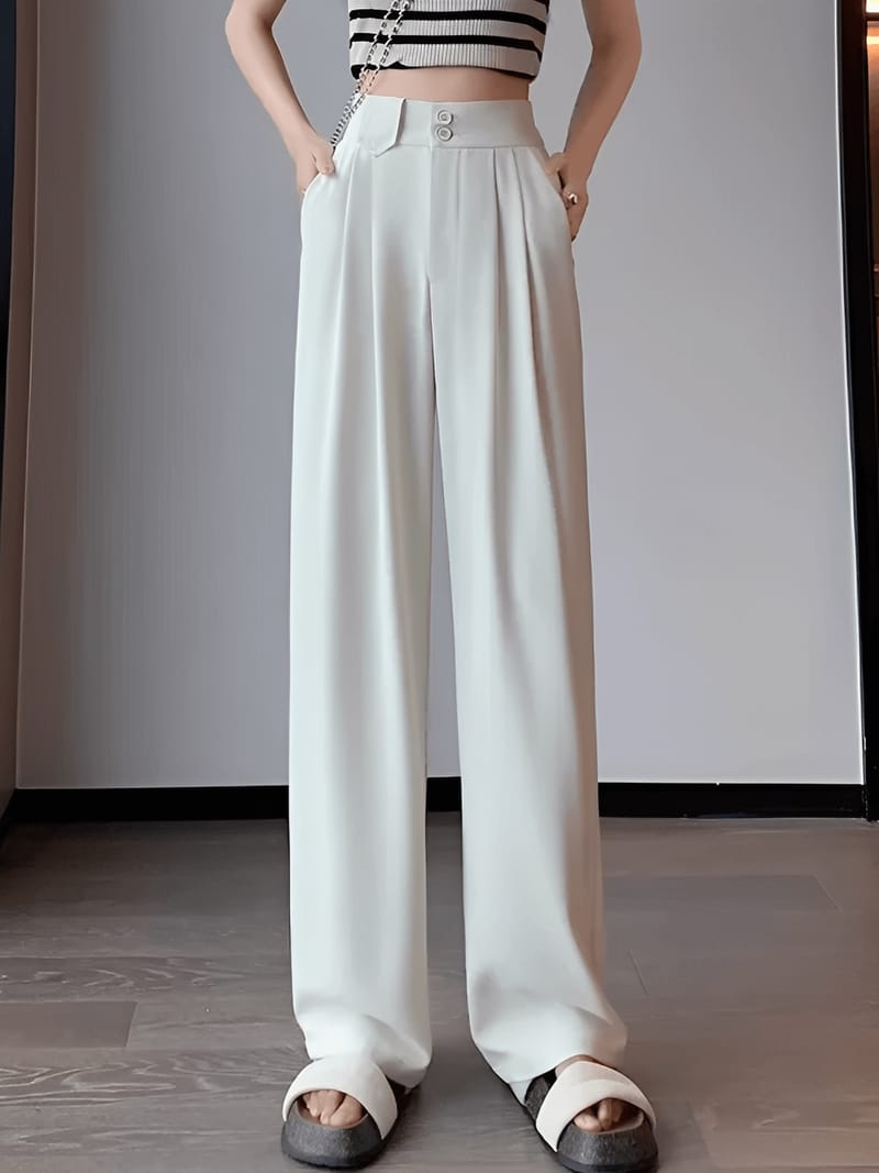 Calça  Alfaiataria Wide Leg Cintura Alta com Lenço Removível  – Amara